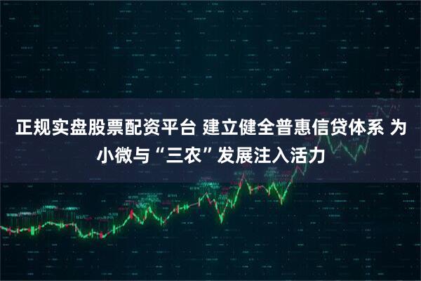 正规实盘股票配资平台 建立健全普惠信贷体系 为小微与“三农”发展注入活力