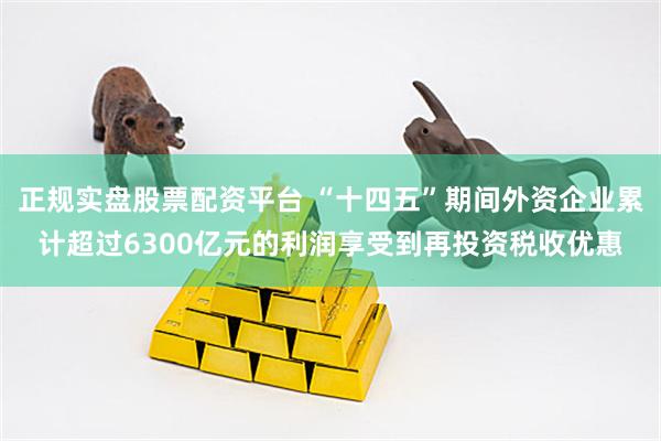 正规实盘股票配资平台 “十四五”期间外资企业累计超过6300亿元的利润享受到再投资税收优惠
